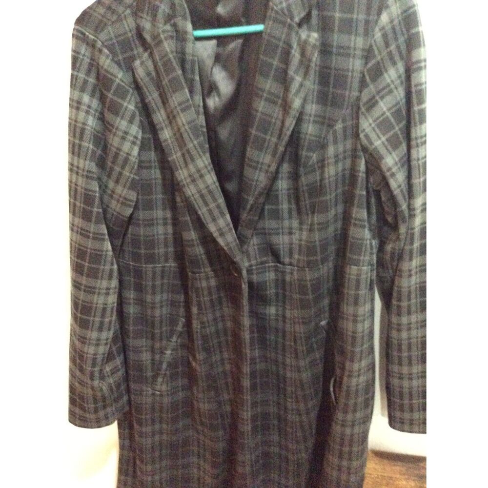 Torrid Black Plaid Trench Coat - Picture 5 of 9